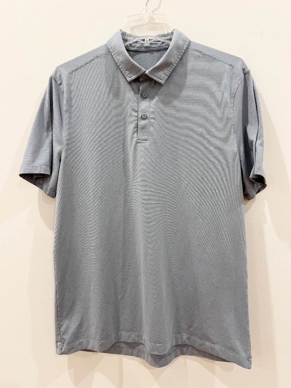 Lululemon Polo Shirt Mens Medium Gray Evolution Short Sleeve Performance Golf